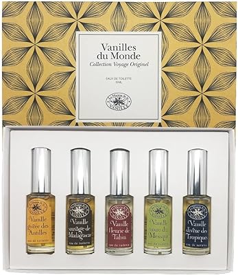 Collection eau de toilette la maison de la vanille, 5 x 15 ml (antilles + madagascar + mexique + tahiti + tropiques). DIAYTAR COTE D'IVOIRE, la référence en matière de boutique en ligne en Côte d'Ivoire, vous présente une sélection impressionnante de plus de 300000 articles pour répondre à vos attentes. Avec une approche centrée sur la satisfaction client, DIAYTAR COTE D'IVOIRE garantit des transactions sécurisées et une livraison rapide. DIAYTAR COTE D'IVOIRE, votre partenaire de confiance pour les achats en ligne.