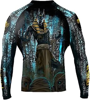 Raven fightwear hommes les dieux d'egypte anubis rash guard mma bjj noir
