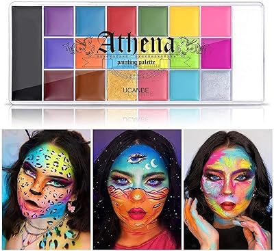Ucanb 20 couleurs athena palette d'huile de peinture pour le visage et le corps,