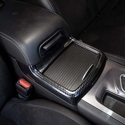 Autocollant décoratif rouge en fibre de carbone pour porte-gobelet, pour dodge charger 2015-2021/chrysler