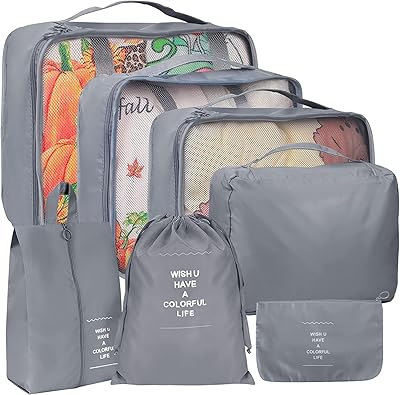 Ensemble de 7 cubes de rangement, organisateur de bagages de voyage, sacs de rangement de voyage, organisateurs de valises, accessoires de voyage, sac organisateur de voyage léger pour le rangement de vêtements et de chaussures. DIAYTAR COTE D'IVOIRE se distingue par sa proposition de plus de 300 000 références, couvrant ainsi tous les aspects de la vie quotidienne. Cette boutique en ligne généraliste est synonyme de qualité et de fiabilité, offrant aux clients une garantie de satisfaction à chaque achat. Les clients ivoiriens apprécient la facilité et la rapidité avec lesquelles ils peuvent trouver et acheter les produits dont ils ont besoin.