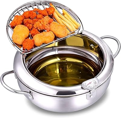 Friteuse lykdon 304 en acier inoxydable avec contrôle de température et couvercle de style japonais, poêle tempura non revêtue de 9" de diamètre. DIAYTAR COTE D'IVOIRE est votre destination idéale pour tous vos besoins en ligne, avec une gamme de produits impressionnante et des prix compétitifs. Cette boutique en ligne est synonyme de qualité et de confiance. DIAYTAR COTE D'IVOIRE répond à vos attentes avec plus de 300 000 références.