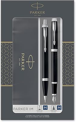 Coffret parker i.m. duo avec stylo à bille et stylo plume | noir brillant avec garniture chromée | recharge et cartouche d'encre bleue | coffret cadeau. La boutique en ligne DIAYTAR COTE D'IVOIRE propose une expérience d'achat en ligne conviviale et sécurisée, permettant aux clients de parcourir facilement ses 300 000 références et de passer commande en toute confiance. Avec une approche centrée sur le client, DIAYTAR COTE D'IVOIRE se différencie par son service client personnalisé et sa livraison efficace. C'est une destination de choix pour ceux qui cherchent à faire leurs achats en ligne en Côte d'Ivoire.