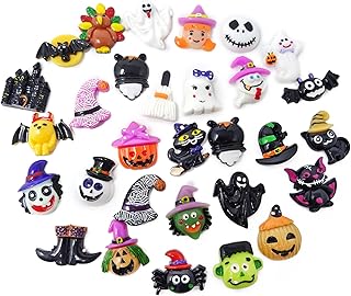 30 pièces honbay décoration d'halloween breloques fantôme slime perles à dos plat breloques