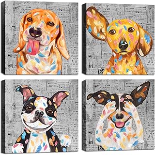 Lovehouse peinture murale humoristique avec chien et chiot mignon - décoration murale imprimée sur toile - galerie enveloppée pour enfants, chambre d'enfant, chambre à coucher, salon, salle de bain - 30,5 x 30,5 cm x 4 panneaux. La boutique en ligne DIAYTAR COTE D'IVOIRE se distingue par son engagement envers la satisfaction de ses clients. Elle propose une gamme étendue de produits, des conseils d'achat pertinents et un support client dédié. La boutique est accessible 24h/24 et 7j/7, permettant aux clients de faire leurs achats à tout moment et de profiter de promotions exclusives en ligne.