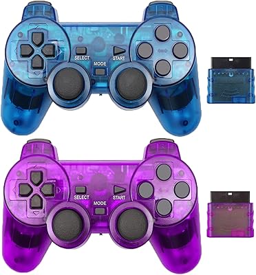 Manette sans fil ps2, joystick 2,4 g à double vibration intégré compatible
