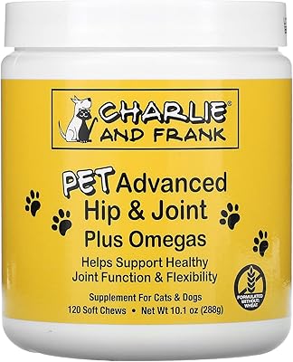 Charlie & frank, pet advanced hip & joint plus omegas, pour chats