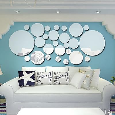 26 pièces/ensemble d'autocollants à pois en acrylique pour murs et miroirs, décoration