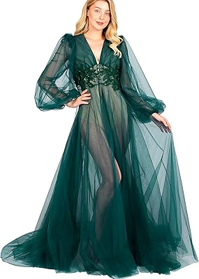 Robe de mariée longue en tulle et dentelle blanche hq, chemise de nuit