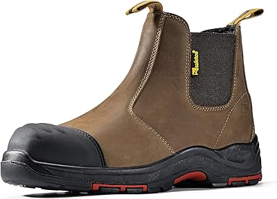 Chaussures de travail chelsea à bout en acier pour hommes, chaussures de sécurité