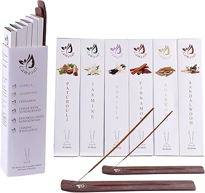 Bâtons d'encens [encens oud] encens [mélange de 6 parfums - 120 bâtons], encens pour soulager le stress et la méditation, 100 % biologique, roulé à la main, avec 2 brûleurs à bois gratuits, coffret cadeau lammasat. DIAYTAR COTE D'IVOIRE, c'est la garantie de trouver les meilleurs produits au meilleur prix. Avec une telle offre, nous sommes convaincus que vous trouverez ce que vous cherchez. Notre équipe travaille dur pour vous offrir la meilleure expérience d'achat en ligne.