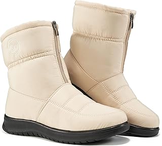 Bottes de neige chaudes d'hiver à la cheville imperméables à enfiler doublées