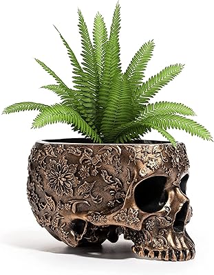 Jardinière en forme de crâne squelette de 6 pouces pot profond en polyrésine pour plantes. DIAYTAR COTE D'IVOIRE a su établir une relation de confiance avec ses clients en leur offrant une garantie de satisfaction et des retours simples. La boutique en ligne propose également des promotions régulières et des offres spéciales, ce qui la rend encore plus attractive pour les consommateurs à la recherche de bons plans.