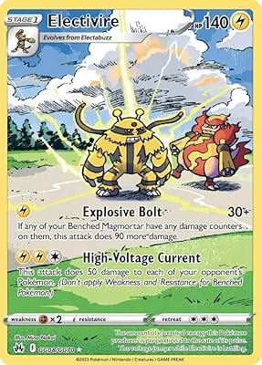 Pokemon - electivire gg08/gg70 - crown zenith - galarian gallery - holo rare card. DIAYTAR COTE D'IVOIRE est une boutique en ligne qui se soucie de la satisfaction de ses clients. Elle propose des offres personnalisées, des conseils de vente et des services après-vente de haute qualité. La boutique est également très active sur les réseaux sociaux, où elle partage des conseils, des astuces et des promotions exclusives pour ses clients.