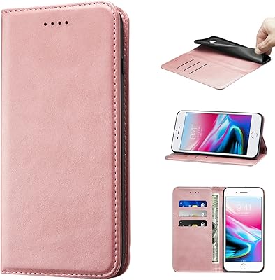 Étui portefeuille en cuir pu nanhu pour iphone 7 plus/8 plus avec porte-cartes