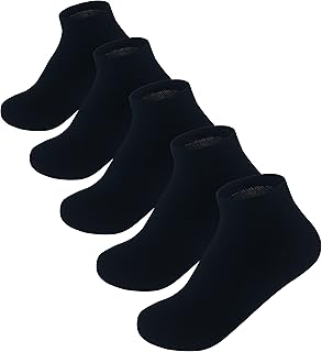 Lot de 5 paires de coussinets de cheville noirs unisexes pour garçons