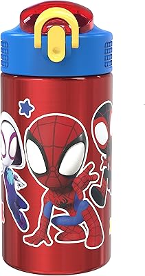 Zack designs marvel spider-man bouteille d'eau pour enfants en acier inoxydable 18/8, couvercle