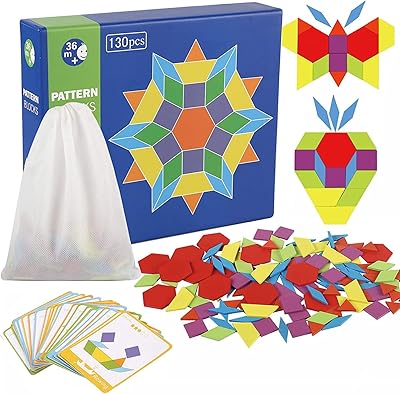 Cubes en bois aux formes géométriques de momo bear (130 pièces)