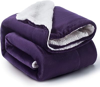 Couverture polaire double couche de couleur pure en polaire d'agneau, couverture épaisse