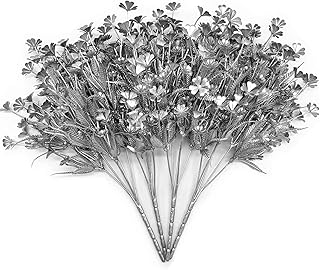 Lovnimin plantes artificielles de noël faux trèfle à quatre feuilles argent plantes vertes