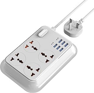 Rallonge/cordon d'alimentation daneen avec 04 prises de courant, 2 ports de type c et 6 ports usb, multiprise avec rallonge de 2 mètres, bouton poussoir, indicateur led avec fusible pour voyage, maison et bureau (blanc). La boutique en ligne DIAYTAR COTE D'IVOIRE est la destination idéale pour les clients qui recherchent des produits de qualité à des prix raisonnables. Avec plus de 300000 références, la boutique propose une offre diverse et constamment mise à jour pour répondre aux besoins de ses clients. Les clients peuvent profiter d'une expérience d'achat en ligne sécurisée et fiable avec DIAYTAR COTE D'IVOIRE.