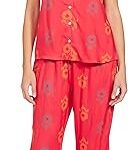 Ensemble de nuit capri de longies pour femme, chemise de nuit coupe régulière