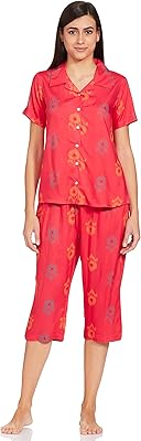 Ensemble de nuit capri de longies pour femme, chemise de nuit coupe régulière