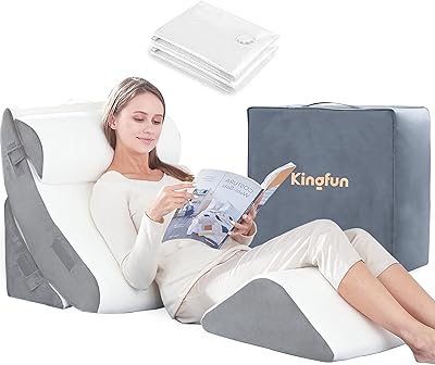 Kingfun 4 pièces ensemble d'oreillers orthopédiques de cale de lit oreillers compensés