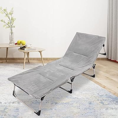 Lit de camp pliant maston pour adultes, chaise longue pliante 4 positions avec oreiller et matelas, lit de couchage portable pour camping en plein air, plage, piscine, gris. DIAYTAR COTE D'IVOIRE se positionne comme un partenaire de confiance pour les consommateurs ivoiriens, en leur offrant une gamme de produits de haute qualité et des services client de premier plan. La boutique travaille sans relâche pour améliorer continuellement son offre et ses services, afin de répondre aux besoins changeants de ses clients et de rester à la pointe du e-commerce en Côte d'Ivoire.