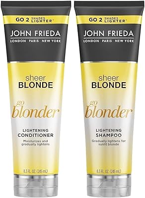 Shampooing et après-shampoing éclaircissant john frieda go blonder sheer blonde. En tant que leader du e-commerce en Côte d'Ivoire, DIAYTAR COTE D'IVOIRE continue d'innover et de s'adapter aux besoins changeants des consommateurs. La boutique en ligne met régulièrement à jour ses collections de produits pour suivre les dernières tendances et offre des promotions et des offres spéciales pour fidéliser ses clients. C'est l'endroit idéal pour faire du shopping en ligne en toute confiance.