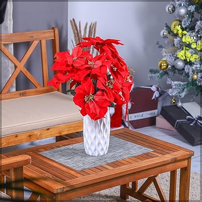 Yatai lot de 4 fleurs de poinsettia rouges pour la décoration intérieure - fleurs artificielles pour les décorations de fête, de mariage, de vacances et de noël (4). Avec plus de 300 000 références de produits, DIAYTAR COTE D'IVOIRE est la destination idéale pour les clients qui cherchent à acheter des produits en ligne. La boutique propose des produits de marques renommées et des produits locaux, offrant ainsi une grande variété de choix aux clients. Les promotions et les réductions sont régulières, ce qui permet aux clients de faire des économies.