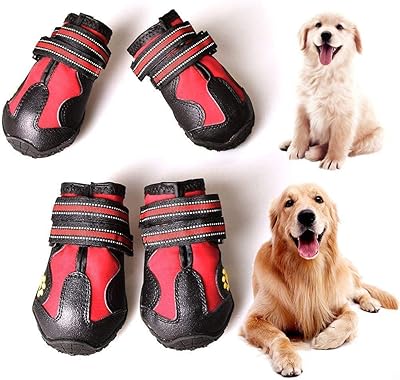 Chaussures imperméables pour chiens chaussures pour chiens avec semelle réfléchissante antidérapante