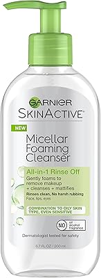 Nettoyant visage moussant micellaire actif garnier skin, peau grasse, 6,7 fl oz