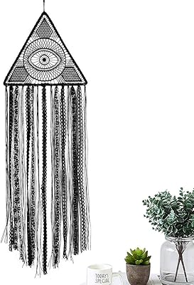 Attrape-rêves, tenture murale en macramé, attrape-rêves envy eye, attrape-rêves noir pur, grand attrape-rêves