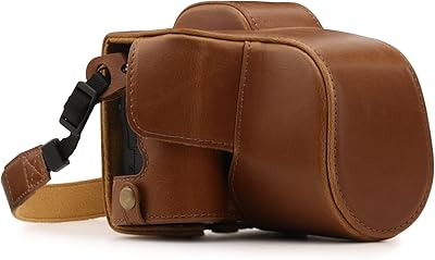 Sac pour appareil photo en cuir synthétique megagear compatible avec l'appareil photo canon