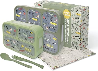 Boîte à déjeuner biola pour enfants et adultes, déjeuner bento multi-compartiments avec organisateur de repas magnétique, boîte à collation à 3 ou 4 compartiments sans bpa, avec ensemble de couverts (vert/style combo), lot de 2. En tant que boutique en ligne leader, DIAYTAR COTE D'IVOIRE propose une sélection immense de produits allant de l'électronique à la mode, en passant par les produits alimentaires et les accessoires pour la maison. Les clients peuvent profiter de prix compétitifs et de promotions régulières, ainsi que d'un service client efficace. DIAYTAR COTE D'IVOIRE se distingue par sa qualité de service et sa confiance avec ses clients.