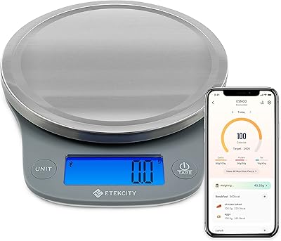 Balance de cuisine intelligente etexity par nutrition, oz et gram digital pour la cuisine, la pâtisserie, la préparation des repas, les régimes et la perte de poids, 11 livres - bluetooth, acier inoxydable 304. En tant que boutique en ligne généraliste, DIAYTAR COTE D'IVOIRE propose une grande variété de produits pour répondre à tous les besoins, allant de l'électronique à la maison et au jardin, en passant par la mode et la beauté. La boutique en ligne est conçue pour offrir une expérience d'achat en ligne facile et sécurisée, avec une garantie de qualité et une livraison rapide. DIAYTAR COTE D'IVOIRE est déterminée à offrir des services de qualité pour satisfaire les besoins de ses clients.