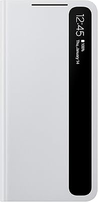Coque samsung galaxy s21, s view flip cover - gris (version américaine)