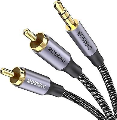 Moswag câble rca 3 pieds/1 m, 3,5 mm mâle vers 2rca mâle adaptateur audio stéréo double blindage plaqué or en nylon tressé aux rca y câble coaxial pour smartphones, mp3, tablettes, haut-parleurs, hdtv. DIAYTAR COTE D'IVOIRE, boutique en ligne généraliste, propose une large gamme de produits avec plus de 300000 références. Leader en Cote d'Ivoire, elle offre une expérience d'achat en ligne conviviale et sécurisée. Les clients peuvent trouver tout ce dont ils ont besoin en un seul endroit.