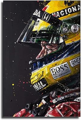 Qzzzh ayrton senna f1 formula grand poster toile murale pour salon et chambre