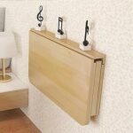 Table à manger flottante murale, bureau à feuilles tombantes en bois, bureau d'écriture