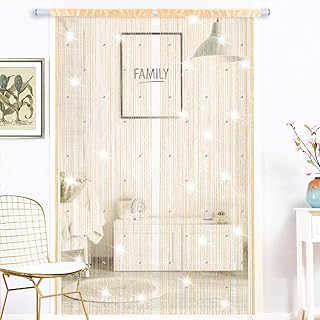 1 pièce de perles de verre rideau de porte en tissu brodé rideau