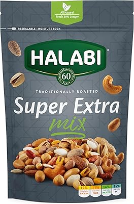 Paquet de noix d'alep fraîches et saines cacahuètes grillées amandes graines