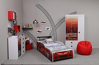 Lit voiture pan emirates pour enfant de fairchild, taille 90x190 cm