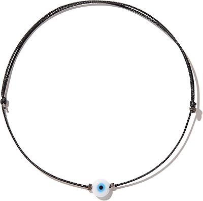 Bracelet de cheville contre le mauvais œil avec cordon noir pour la protection