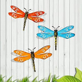 Décor d'art mural extérieur libellule, clôture en métal intérieure et extérieure suspendue