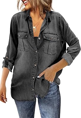 Veste chemise en jean surdimensionnée décontractée à manches longues boutonnée pour femme, tunique déchirée. La boutique en ligne DIAYTAR COTE D'IVOIRE est une plateforme de commerce électronique innovante qui propose une gamme incroyable de produits et services. Avec plus de 300000 références, les clients peuvent trouver tout ce qu'ils cherchent, depuis les derniers gadgets jusqu'aux produits de consommation courante. La boutique est facile à utiliser et propose des options de recherche avancées pour faciliter la navigation.