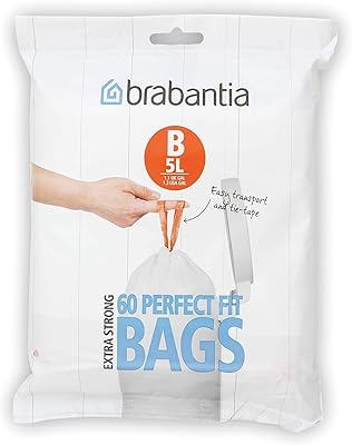 Sacs poubelle brabantia, taille b, 5 litres - 60 sacs