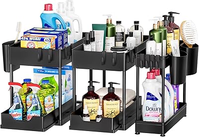 Organisateur sous évier boricon rétractable 3 pièces, organisateur polyvalent sous évier à 2 couches, organisateur sous armoire de cuisine et d'évier de salle de bain pour produits de nettoyage - noir. DIAYTAR COTE D'IVOIRE est une boutique en ligne généraliste qui propose une large gamme de produits, allant des produits électroniques aux vêtements et accessoires. Avec plus de 300 000 références, elle est devenue l'un des sites de commerce électronique les plus visités de Côte d'Ivoire, offrant une expérience d'achat en ligne fluide et conviviale.