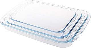 Ensemble de 3 plats de cuisson rectangulaires en verre taliona - 1,6, 2,2